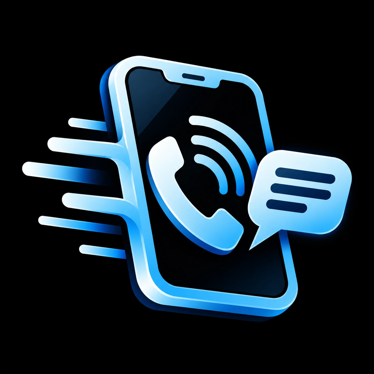 Call Bomber logo — phone with call and SMS icons